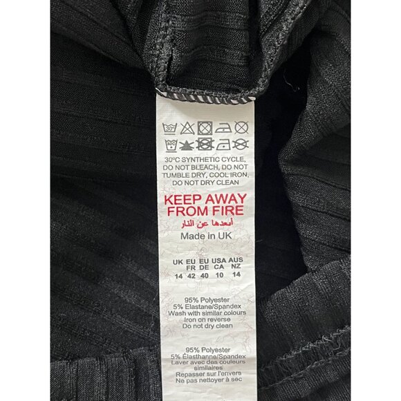 Pretty Little Thing Womens 10 Black Ribbed Knit Bodycon Mini Dress - Picture 10 of 12